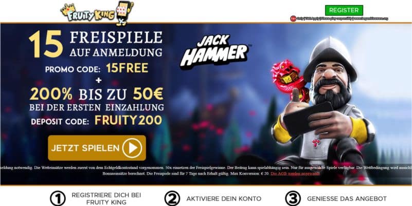 Fruity King Casino Bonus