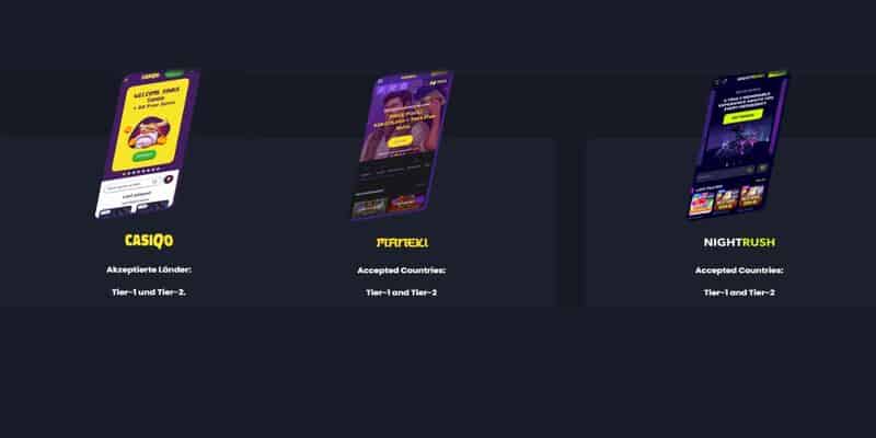 Nightrush, Maneki und CasiQo Online Casino schließen.