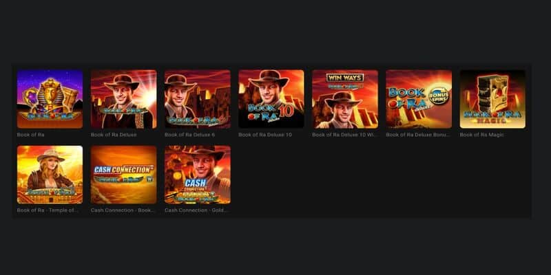 Book of Ra in mehreren Ausführungen. 