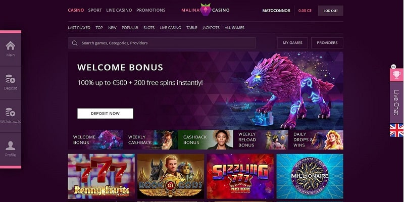 Our Malina Casino Review
