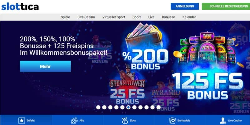 Slottica Casino Bonus